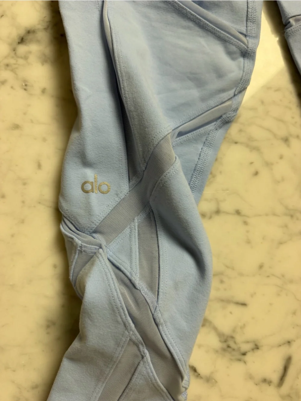 ALO Yoga Light Blue  Mesh-Panel Leggings